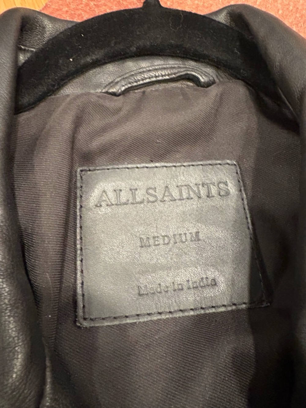 All Saints Karl Leather Jacket Size Medium Lamb Skin Black Leather Jacket - Picture 2 of 7